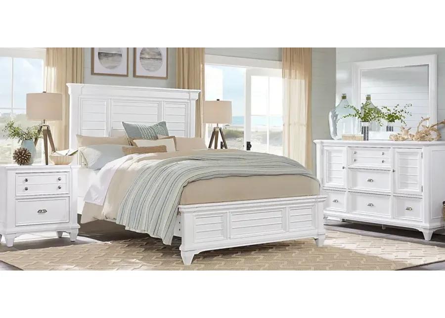 Hilton Head White 5 Pc King Panel Bedroom