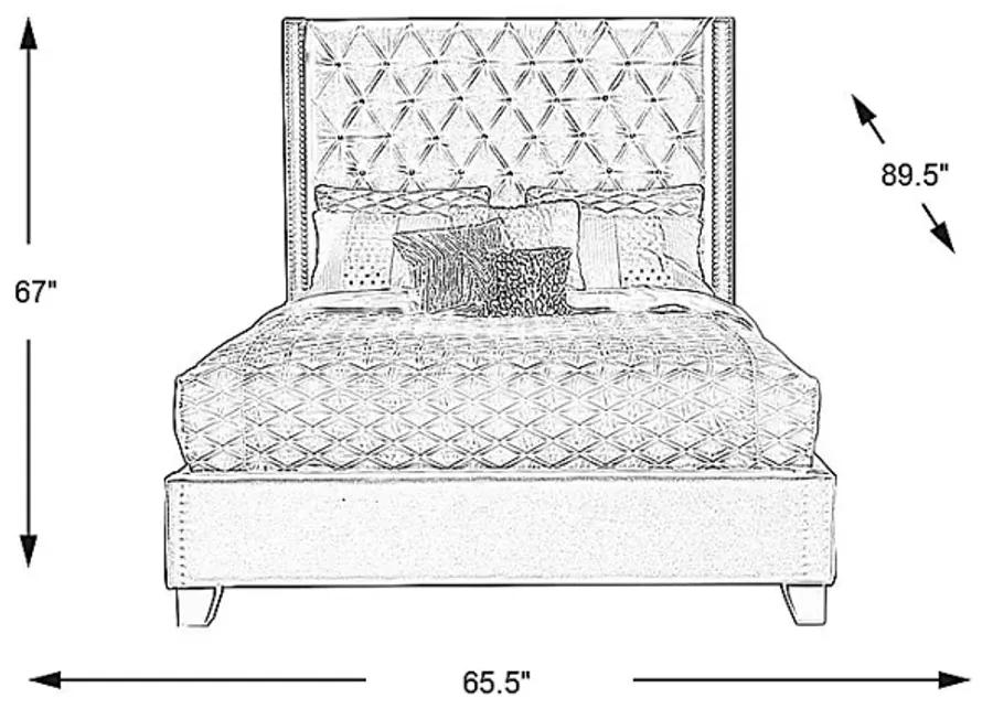 Paris Silver 3 Pc Upholstered Queen Bed