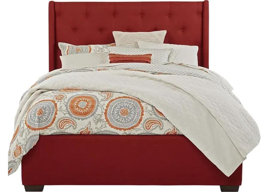Alison Red 3 Pc Queen Upholstered Bed