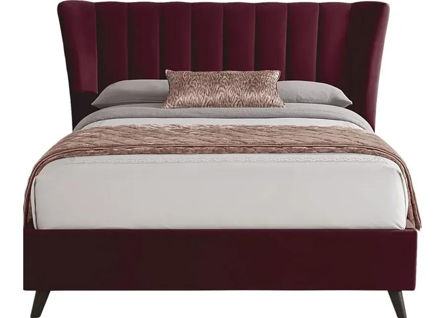 Nanton Park Red 3 Pc Queen Upholstered Bed