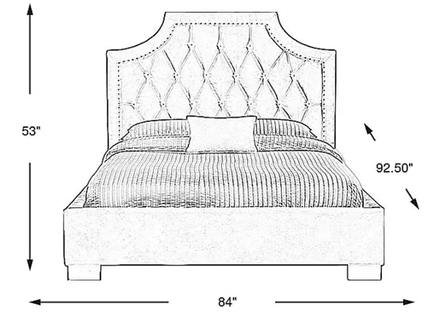 Kerrisdale Beige 3 Pc Upholstered King Bed