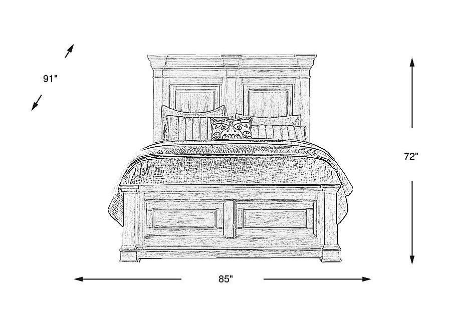 Landon Creek White 3 Pc King Panel Bed