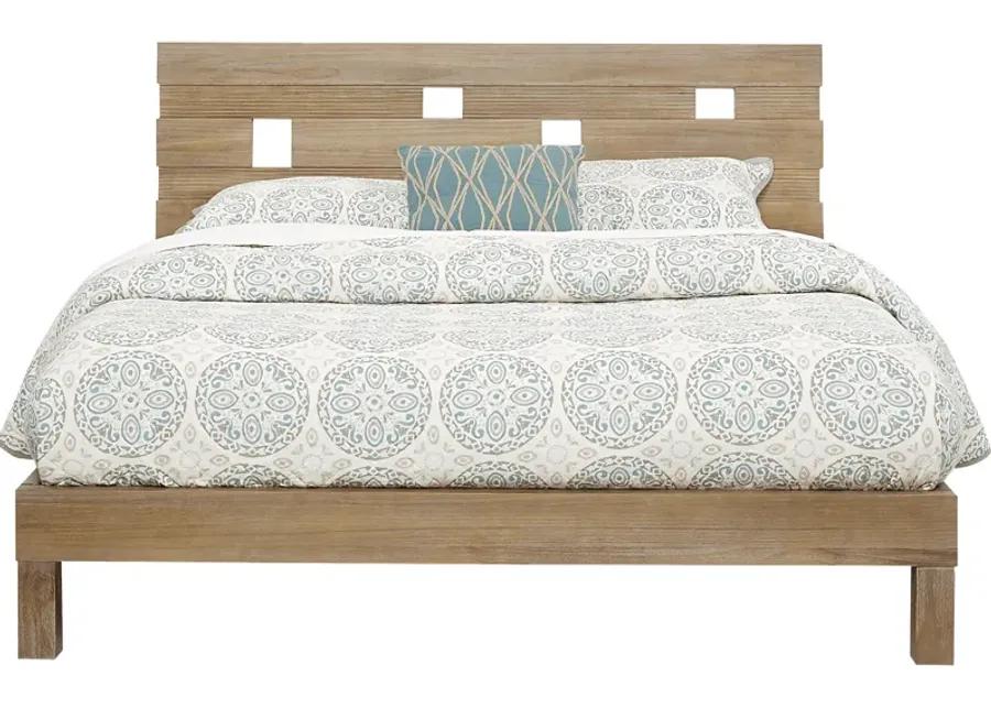 Gardenia Pecan 3 Pc King Platform Bed