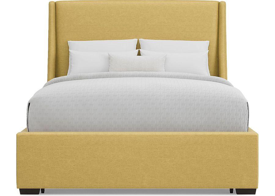 Beaufoy Yellow 3 Pc Queen Upholstered Storage Bed