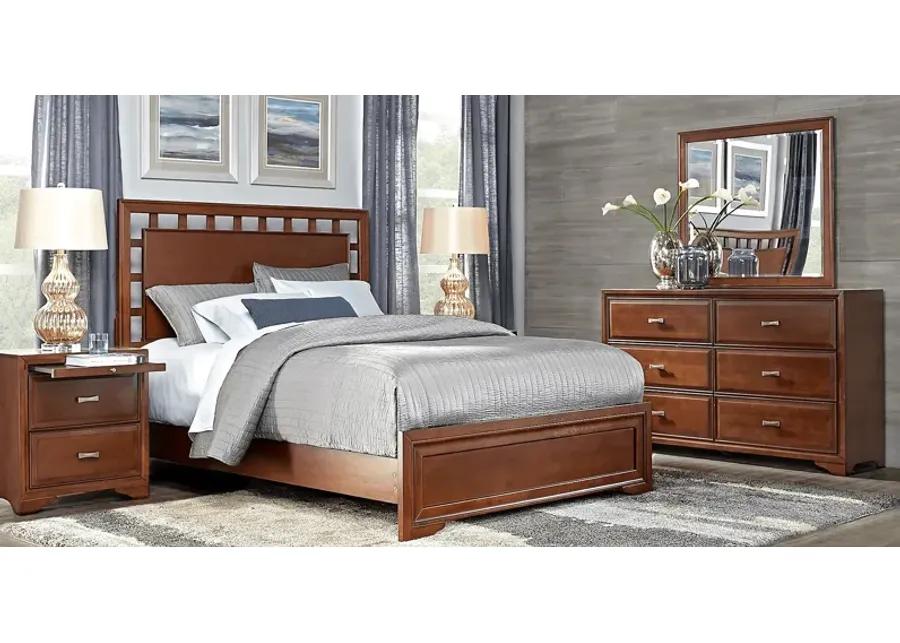 Belcourt Brown Cherry 5 Pc Queen Lattice Bedroom