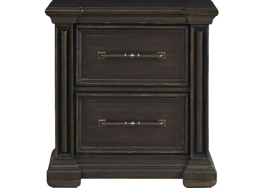 Trail Woods Black Nightstand