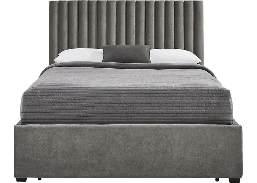 Belvedere Smoke 3 Pc King Upholstered Storage Bed