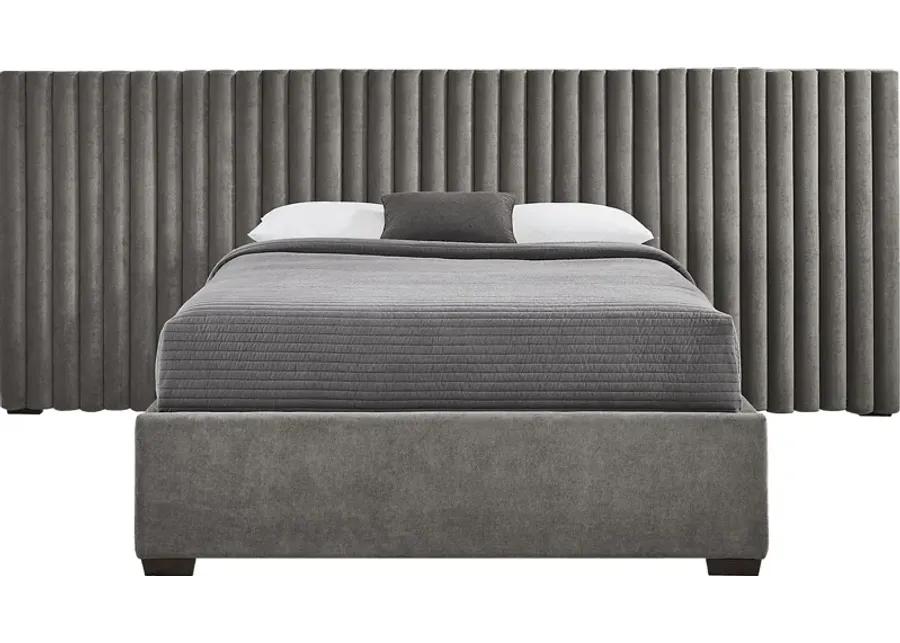 Belvedere Smoke 4 Pc King Upholstered Wall Bed