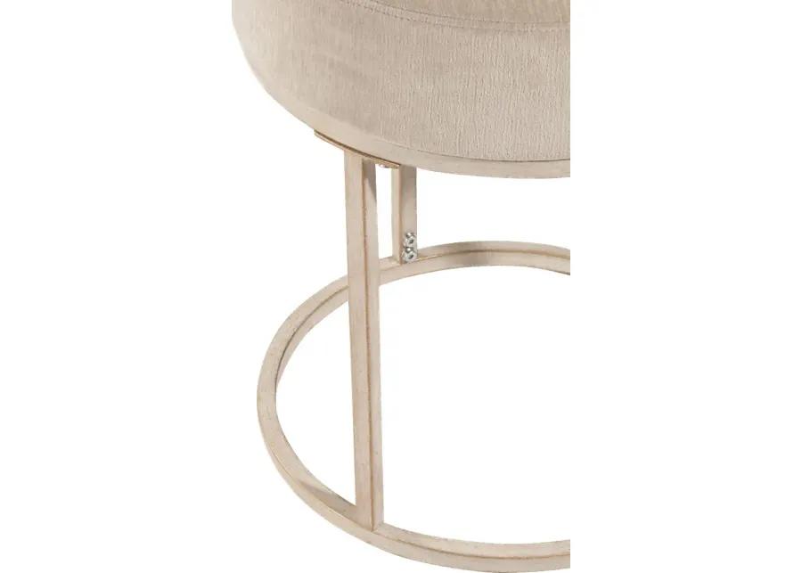 Tennyson White Vanity Stool