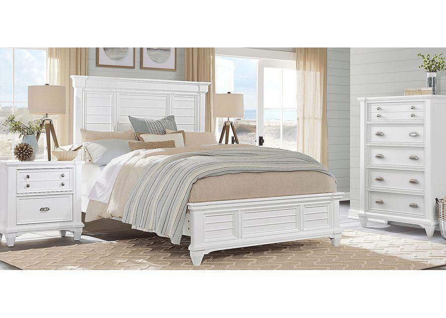 Hilton Head White 5 Pc King Panel Bedroom