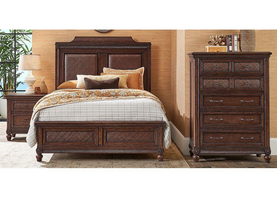 West Indies Brown 5 Pc Queen Panel Bedroom