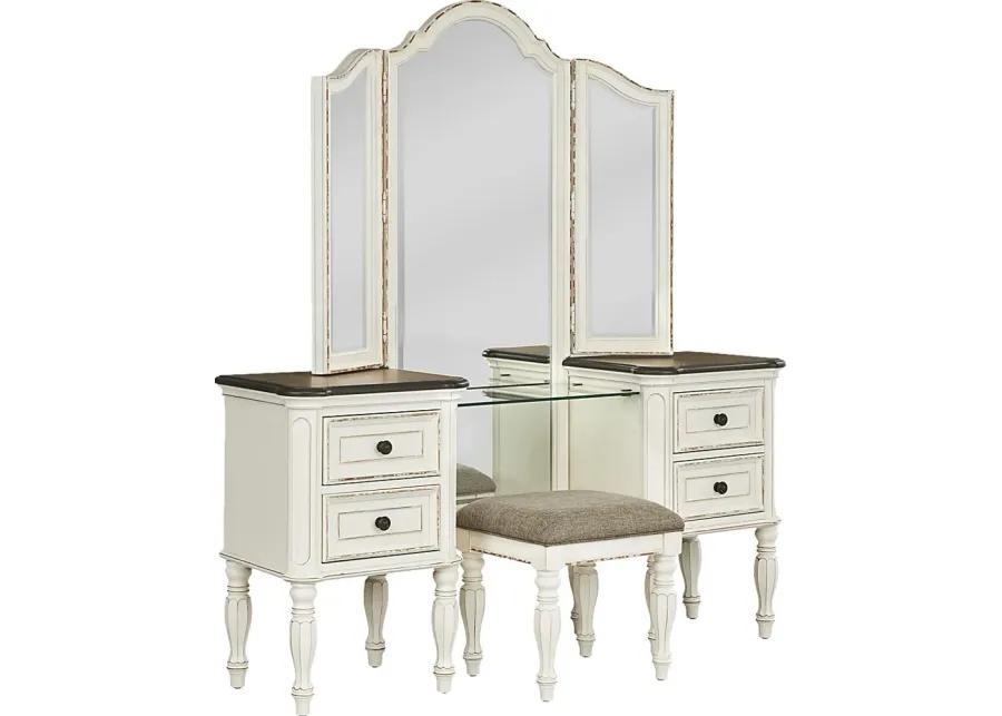 Marien Park White 3 Pc Vanity Set