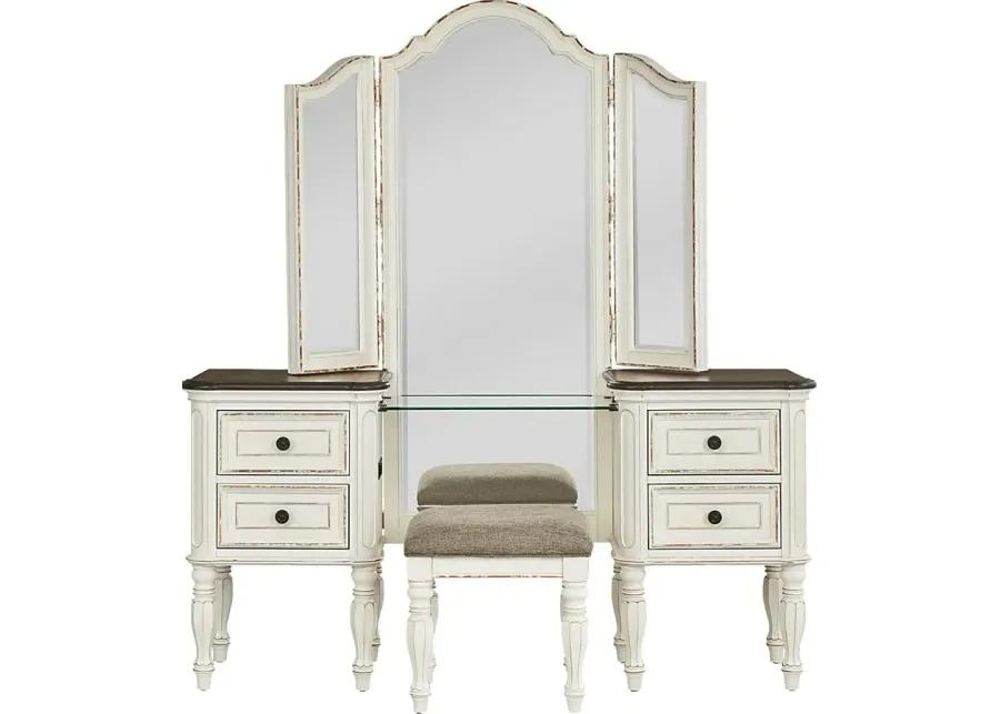 Marien Park White 3 Pc Vanity Set