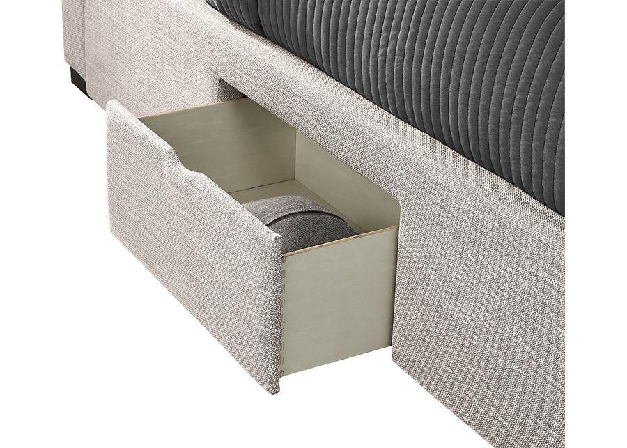Harlow Hill Taupe 3 Pc Queen Upholstered Storage Bed