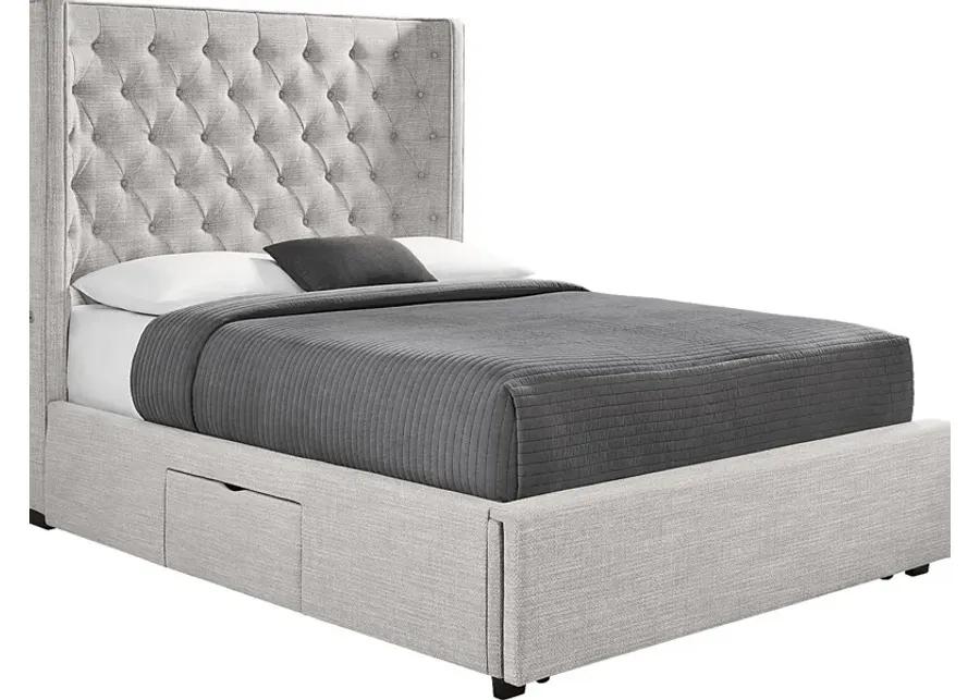 Harlow Hill Dark Gray 3 Pc King Upholstered Storage Bed
