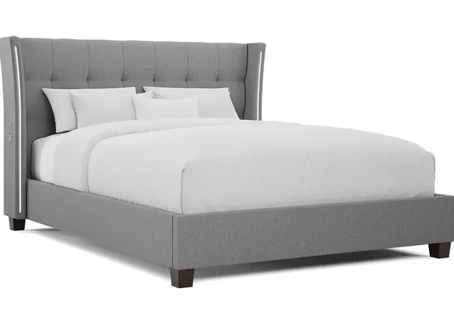 Park Slope Gray 7 Pc Queen Upholstered Bedroom