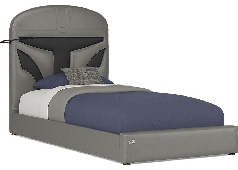 Kids Star Wars Mandalorian Dark Gray 3 Pc Twin Bed