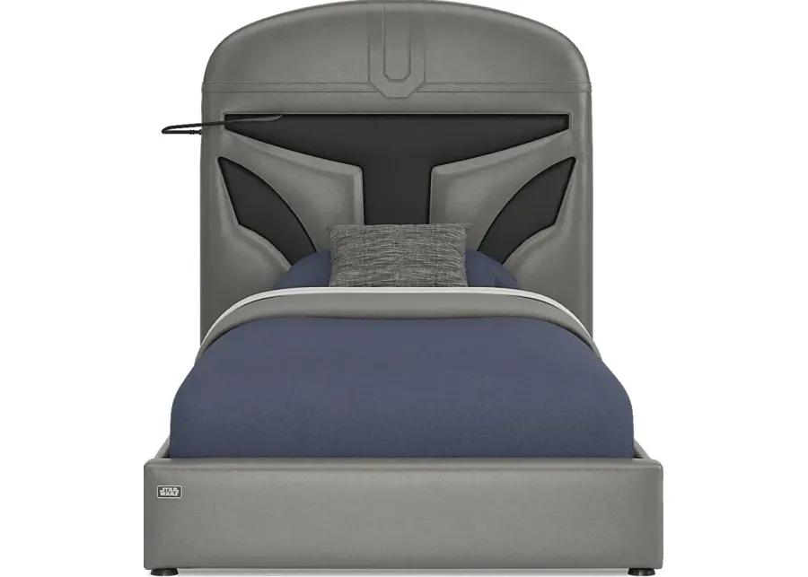 Kids Star Wars Mandalorian Dark Gray 3 Pc Twin Bed