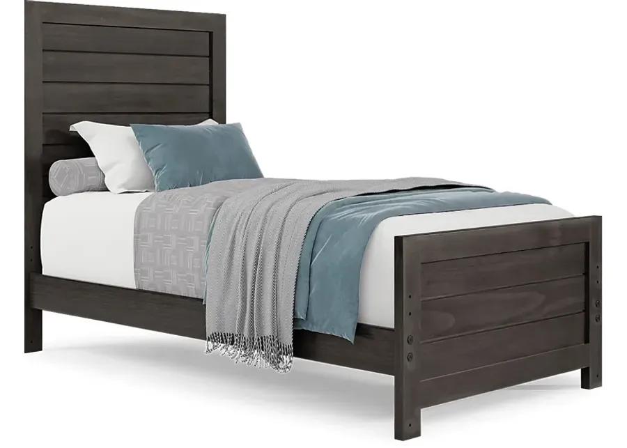 Kids Creekside 2.0 Charcoal 3 Pc Twin Panel Bed