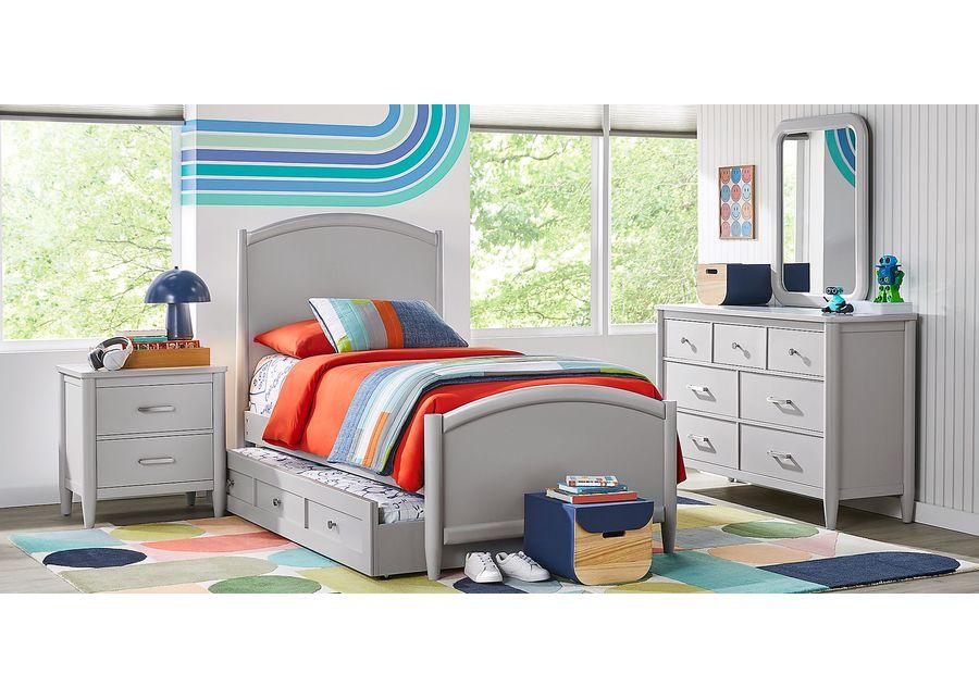 Kids Modern Colors Light Gray 3 Pc Twin XL Panel Bed