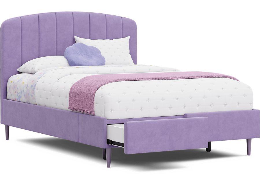 Kids Gwyneth Lavender 3 Pc Full Upholstered Storage Bed