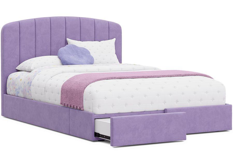 Kids Gwyneth Lavender 3 Pc Full Upholstered Storage Bed