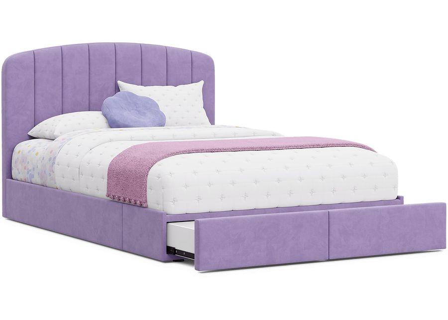 Kids Gwyneth Lavender 3 Pc Full Upholstered Storage Bed