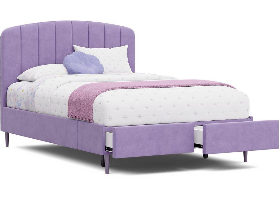 Kids Gwyneth Lavender 3 Pc Full Upholstered Storage Bed