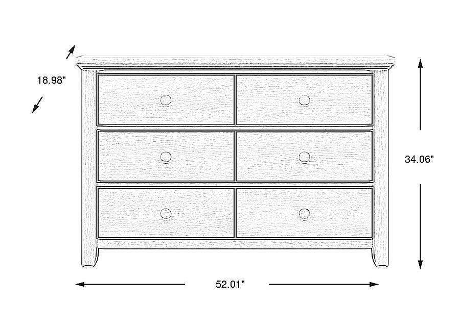 Kids South Bend Washed White Dresser