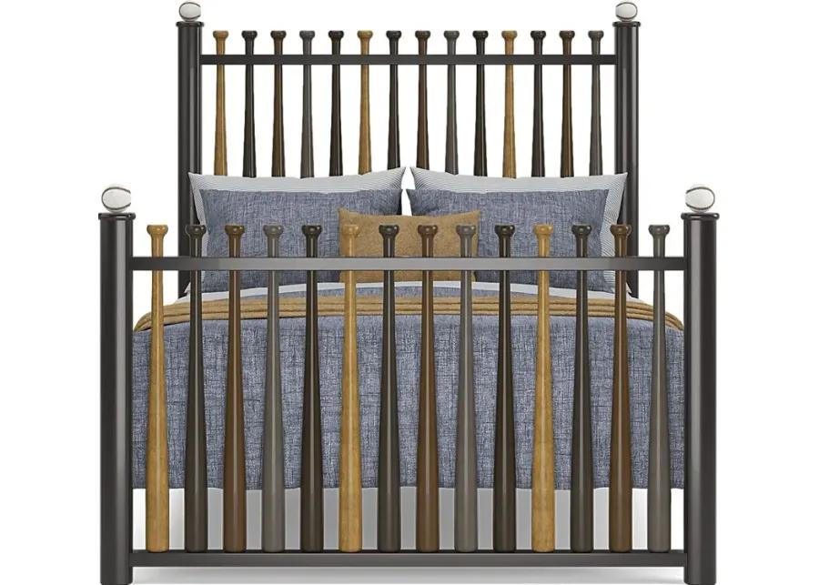 Kids Batter Up Stained 3 Pc Full Baseball Bat Bed