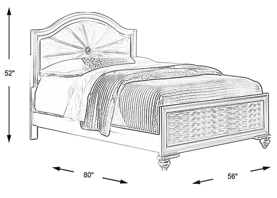 Kids Evangeline White 3 Pc Full Lighted Upholstered Bed