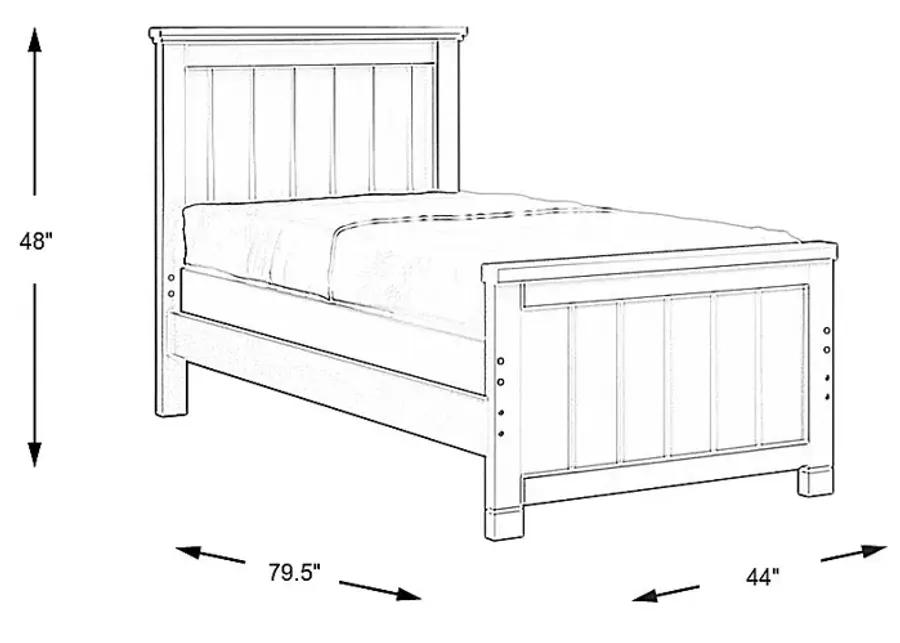 Kids Cottage Colors Pink 3 Pc Twin Panel Bed