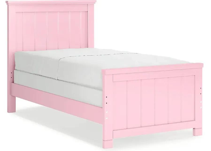 Kids Cottage Colors Pink 3 Pc Twin Panel Bed