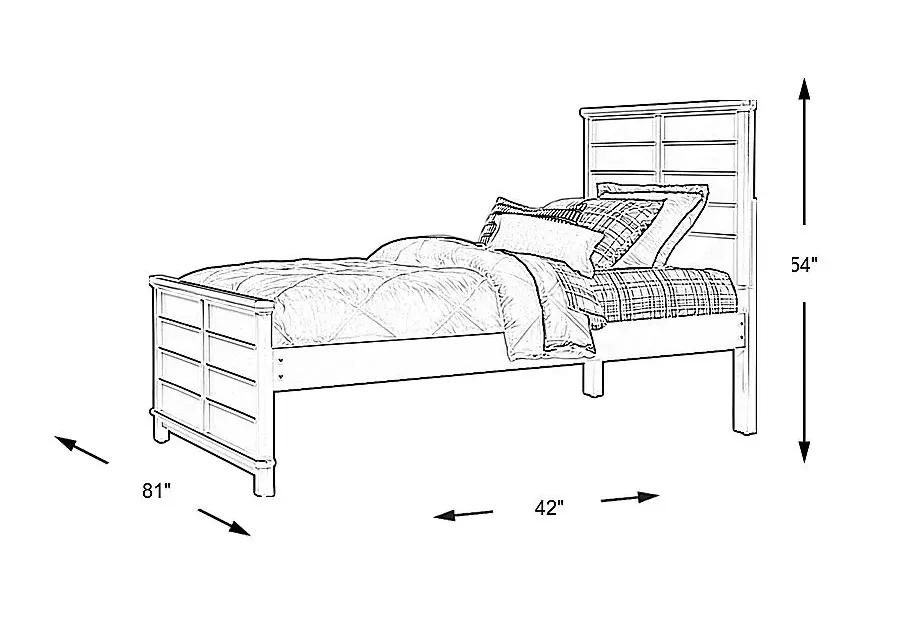 Kids Bay Street Charcoal 3 Pc Twin Panel Bed