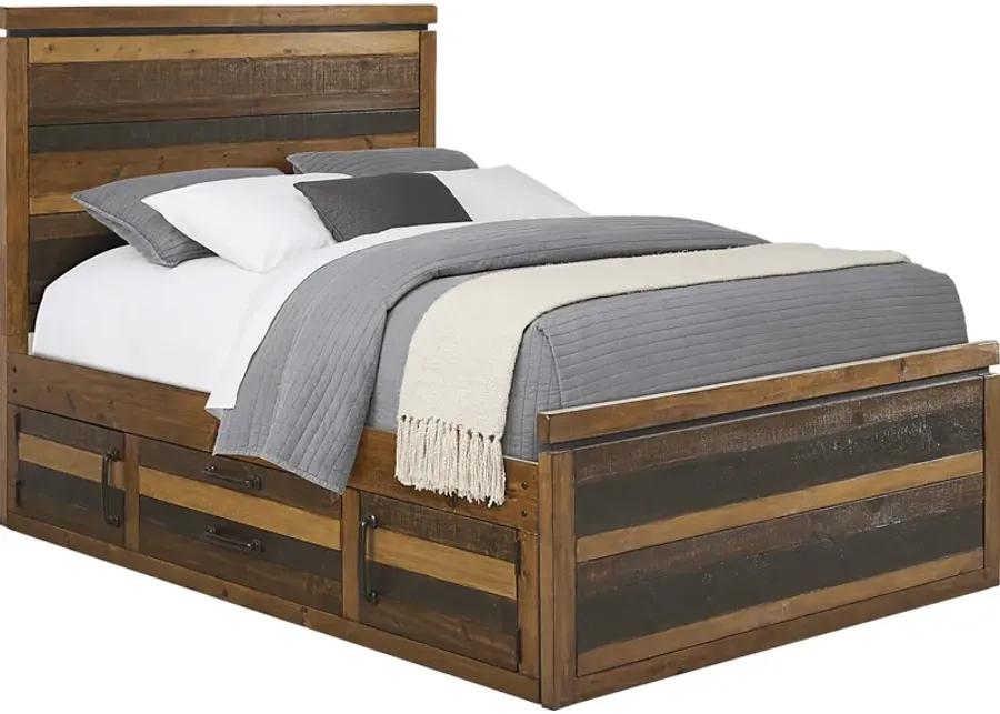 Kids Westover Hills Jr. Brown 3 Pc Full Panel Bed with 2 Storage Side Rails