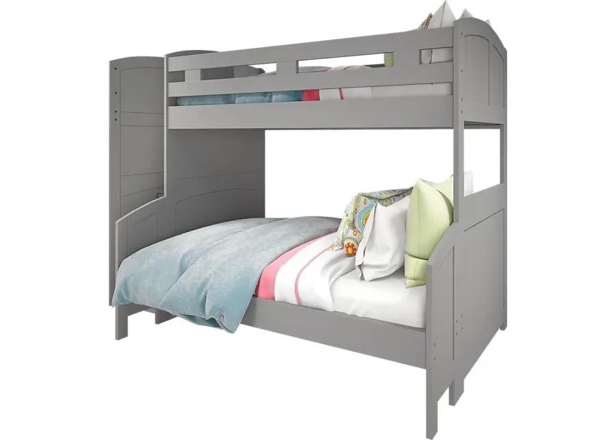 Kids Cottage Colors Gray Twin/Full Step Bunk