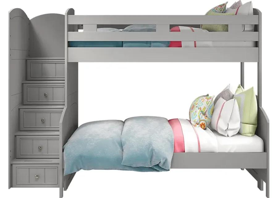 Kids Cottage Colors Gray Twin/Full Step Bunk