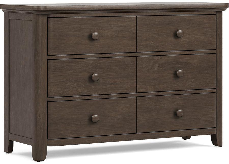 Kids South Bend Brown Cherry 5 Pc Bedroom with Saddlerock Dark Gray Twin Metal Bed