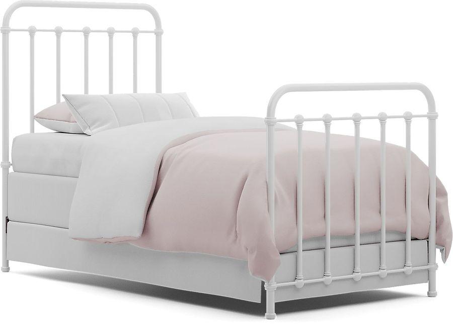 Kids South Bend Washed White 5 Pc Bedroom with Saddlerock White Twin Metal Bed