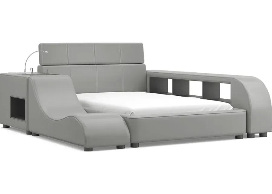 Kids reGen&trade; Recharged Gray 6 Pc Full Bed with Nightstand, Bookcase and Lounger