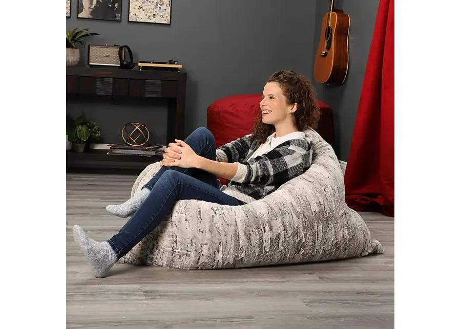 Kids Winter Dream Silver Faux Fur Floor Pillow