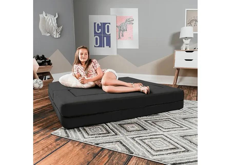 Kids Cubex Black Convertible Sofa and Ottoman