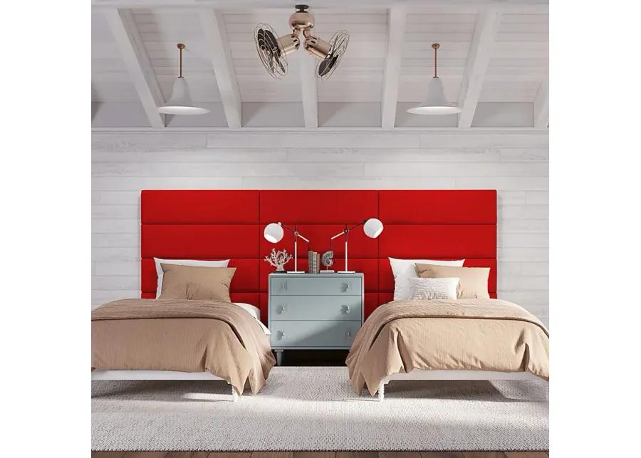 Kids Burkett Red Twin Headboard Panel, Set of 4