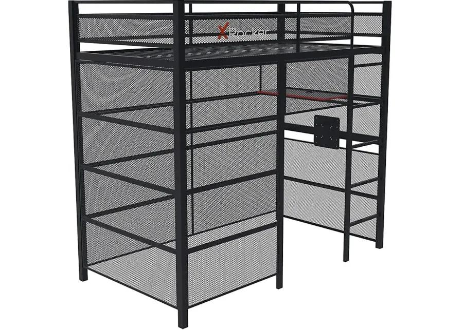 Kids In The Zone Black Gaming Bunk Bed