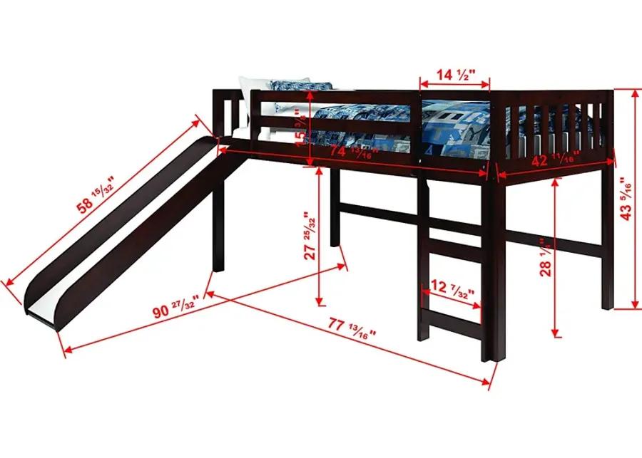 Nebrentwood Blue Twin Low Loft Bed