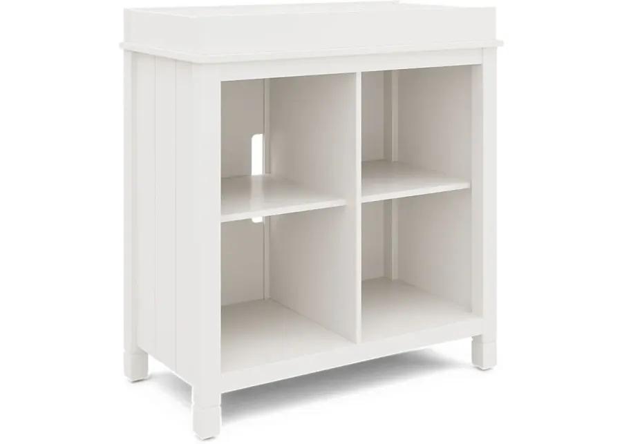 Kids Cottage Colors White Bookcase with Changing Tray