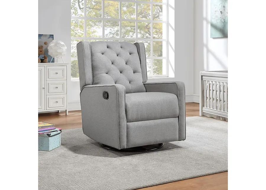 Nursery Sheadon Dark Gray Swivel Glider Recliner