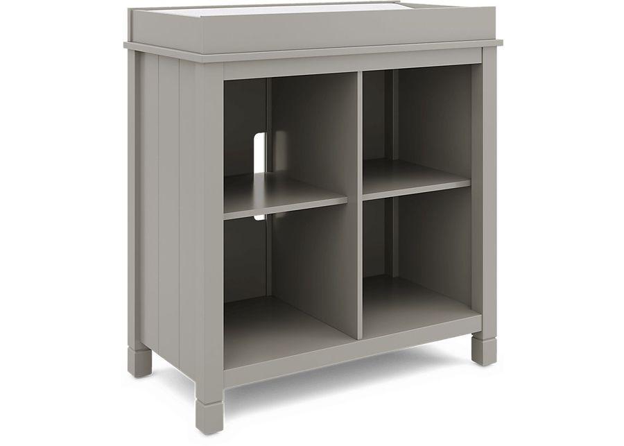 Kids Cottage Colors Gray Bookcase with Changing Tray