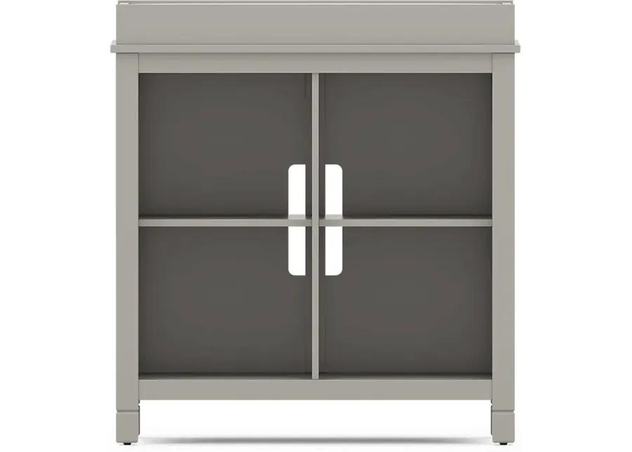 Kids Cottage Colors Gray Bookcase with Changing Tray