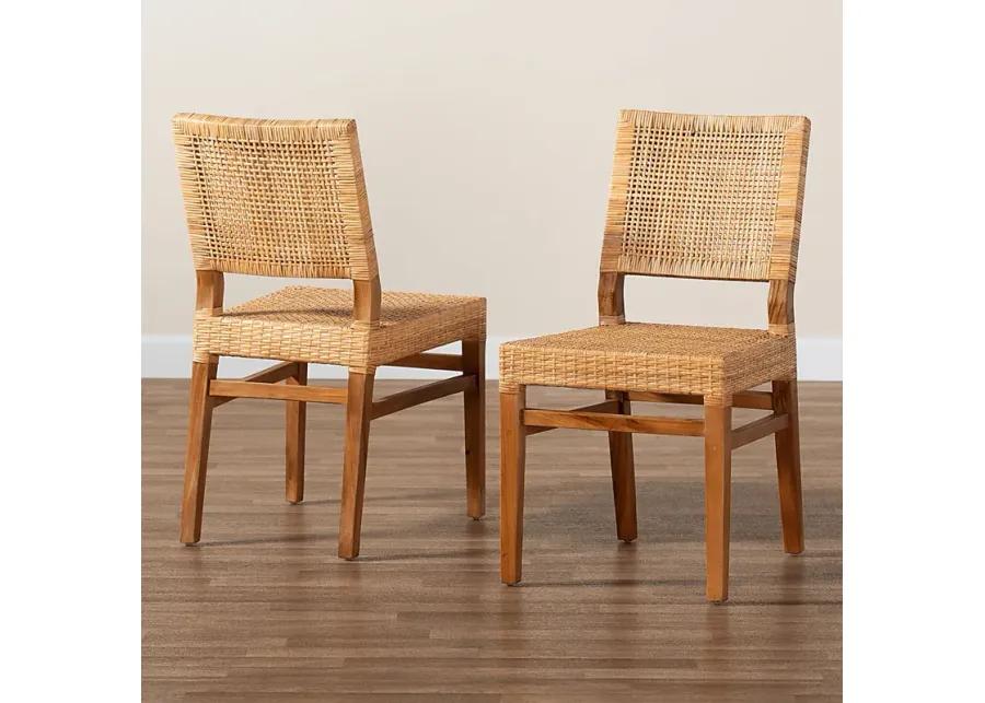 Elesya Brown Side Chair Set of 2